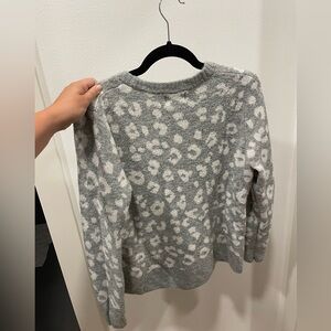 Cozy Cheetah Print Gray Sweater
